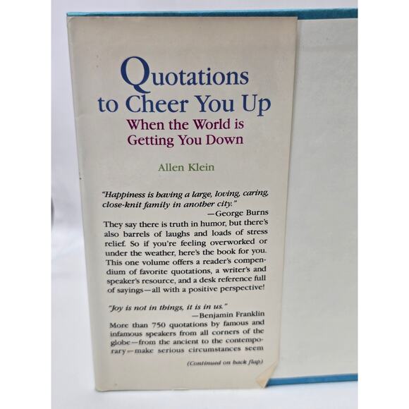 Quotations to Cheer You Up When the World is Getting You Down Allen Klein Book - Picture 4 of 9
